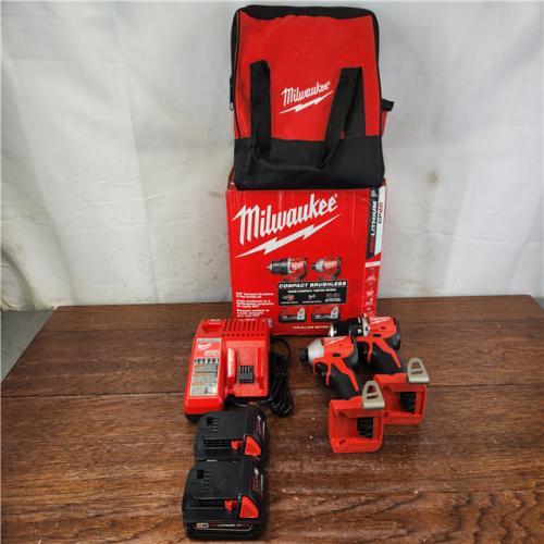 AS-IS Milwaukee M18 18V Lithium-Ion Brushless Cordless Compact Drill/Impact (2-Tool) Combo Kit