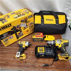 AS-IS DEWALT 20V MAX Cordless Brushless Hammer Drill/Driver 2 Tool Combo Kit with FLEXVOLT ADVANTAGE