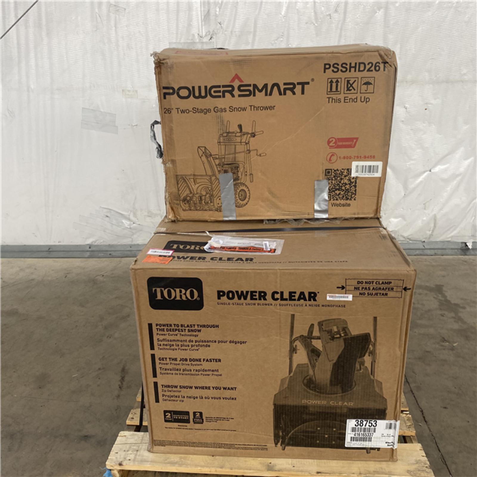 Houston Location - AS-IS (3Qty) PowerSmart  Snow Blowers