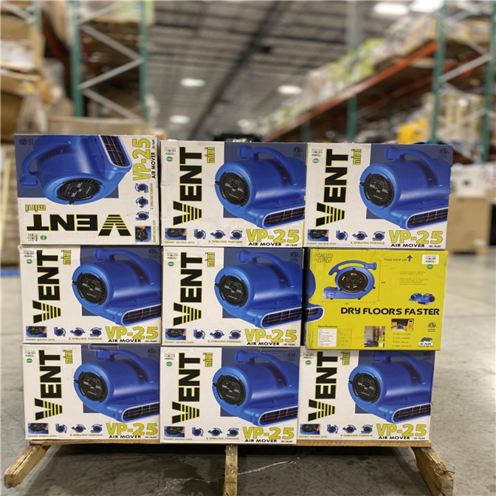 DALLAS LOCATION -B-Air 1/4 HP Air Mover Blower Fan for Water Damage Restoration Carpet Dryer Floor Home and Plumbing Use in Green  - PALLET ( UNITS  27  ) )S