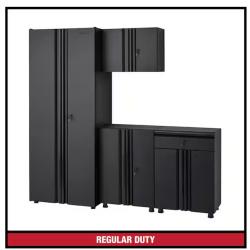 DALLAS LOCATION - Husky 4-Piece Regular Duty Welded Steel Garage Storage System in Black