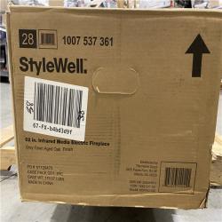 DALLAS LOCATION - StyleWell Chelsea 62 in. Freestanding Electric Fireplace TV Stand in Gray Fawn Aged Oak