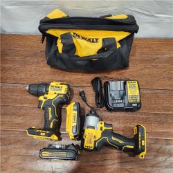 AS-IS 20V MAX XR Hammer Drill and ATOMIC Impact Driver 2 Tool Cordless Combo Kit with (2) 4.0Ah Batteries, Charger, and Bag