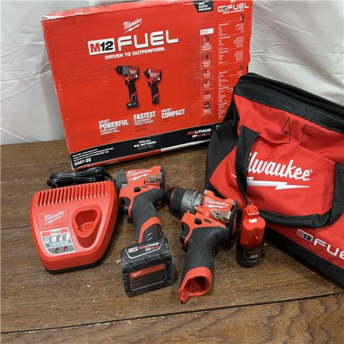 AS-ISMilwaukee 3497-22 12V Brushless Hammer Drill and Impact Driver Combo Kit