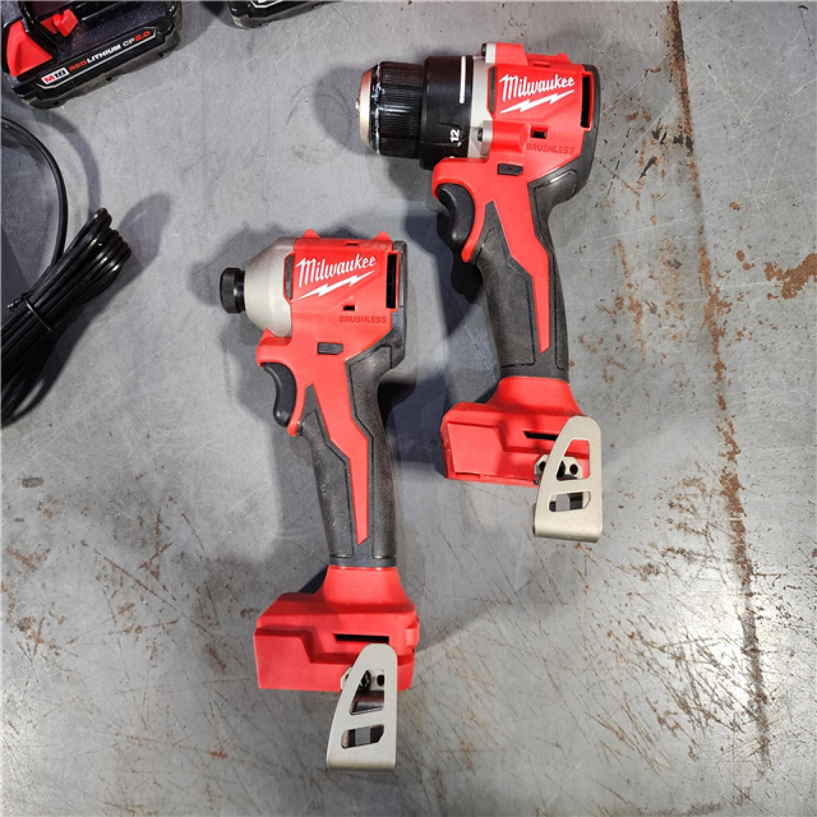 HOUSTON LOCATION - AS-IS M18 18V Lithium-Ion Brushless Cordless Compact Drill/Impact Combo Kit (2-Tool) W/(2) 2.0 Ah Batteries, Charger & Bag