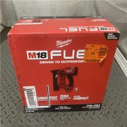 Houston location AS-IS MILWAUKEE M18 FUEL 18-Volt Lithium-Ion Brushless Cordless 18-Gauge 1/4 in. Narrow Crown Stapler (Tool-Only)