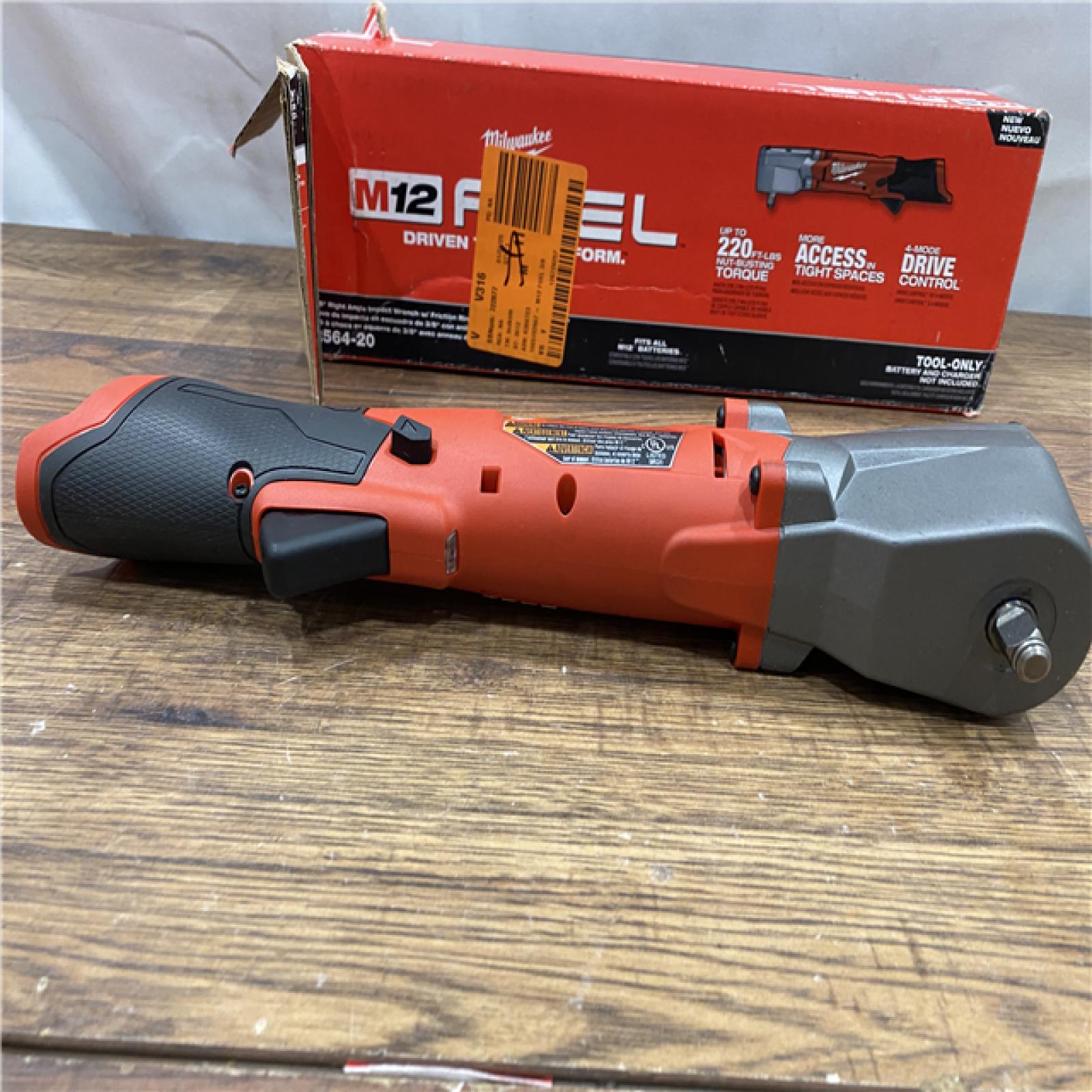 AS IS Milwaukee 2564-20 M12 FUEL 12-Volt Lithium-Ion Brushless Cordless 3/8 in. Right Angle Impact Wrench