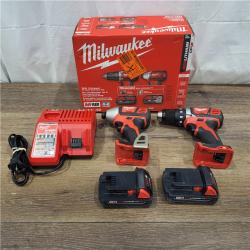 AS-IS Milwaukee M18 18V Cordless Brushed 2 Tool Drill/Driver and Impact Driver Kit