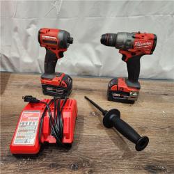 AS-IS Milwaukee M18 FUEL 18V Lithium-Ion Brushless Cordless Hammer Drill and Impact Driver Combo Kit (2-Tool) with 2 Batteries