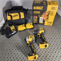 HOUSTON LOCATION - AS-IS DEWALT ATOMIC 20-Volt MAX Lithium-Ion Cordless Combo Kit (2-Tool) with (2) 2.0Ah Batteries, Charger and Bag