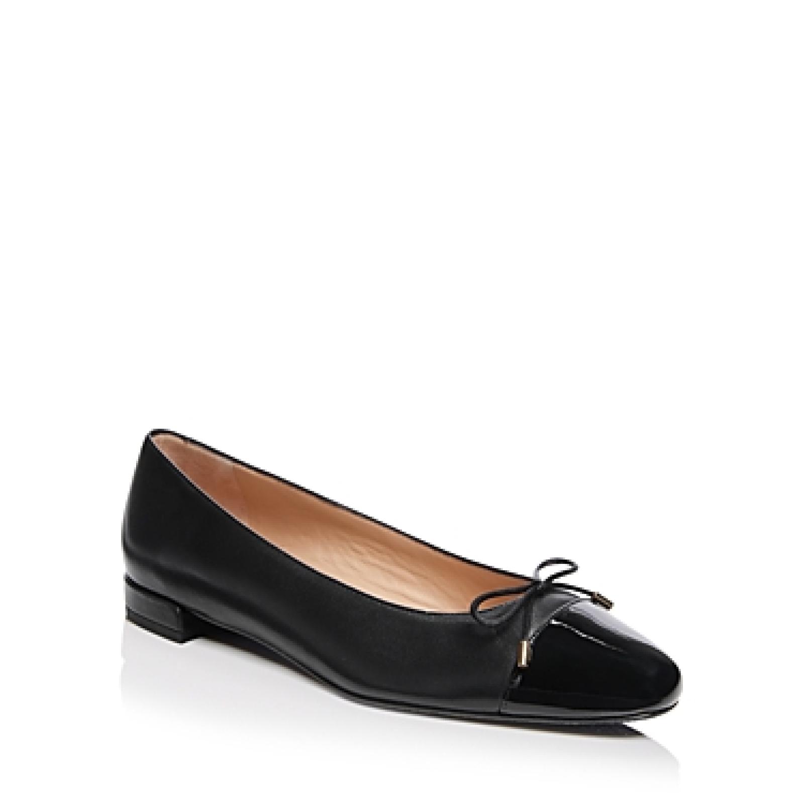 NEW! Stuart Weitzman Women's Slip on Patent Cap Flats - Black - SZ 6B