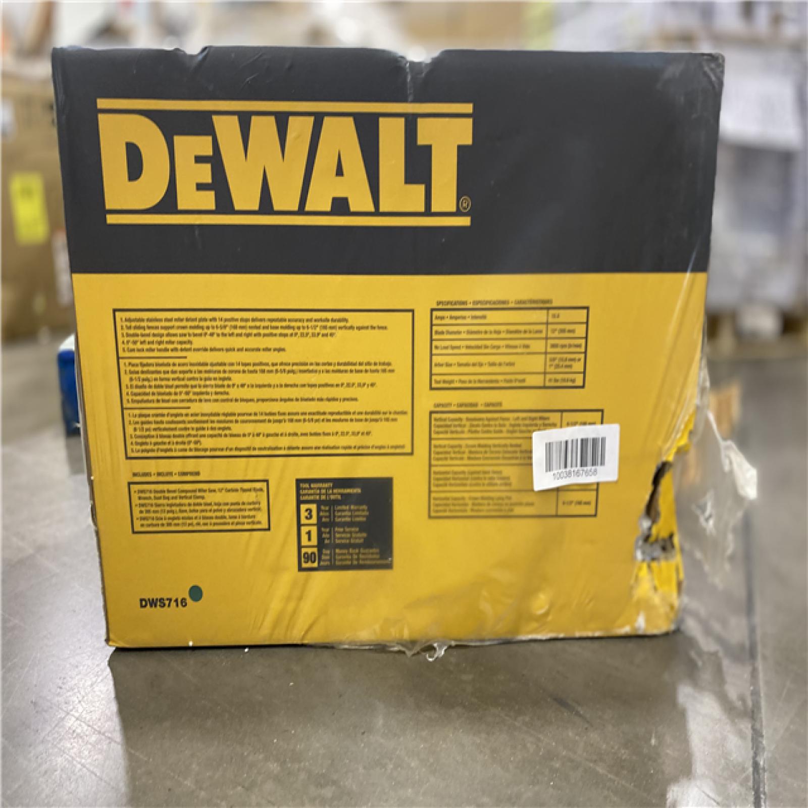 NEW! - DEWALT 15 Amp Corded 12 in. Compound Double Bevel Miter Saw