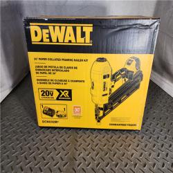 HOUSTON LOCATION - AS-IS (APPEARS LIKE NEW) DeWalt 20V MAX Brushless Cordless 2-Speed 30° Paper Collated Framing Nailer Kit