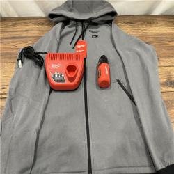 AS IS Milwaukee M12 12V Carbon Fiber Heated Gray Hoodie Kit (Large)