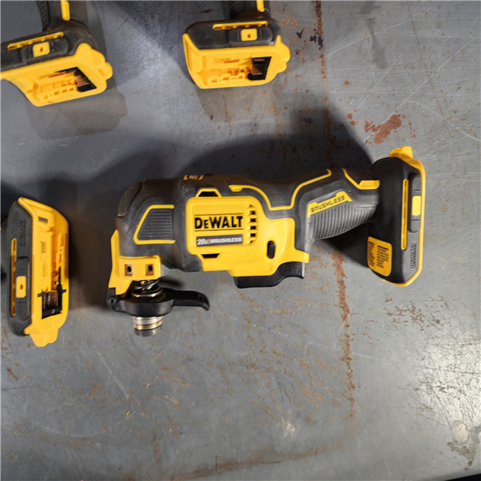 HOUSTON LOCATION - AS-IS DeWalt 20V MAX ATOMIC Cordless Brushless 4 Tool Combo Kit