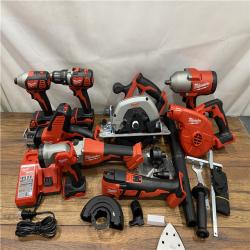 AS IS M18 18-Volt Lithium-Ion Cordless Combo Kit (9-Tool) with (2) Batteries, Charger, and Tool Bag