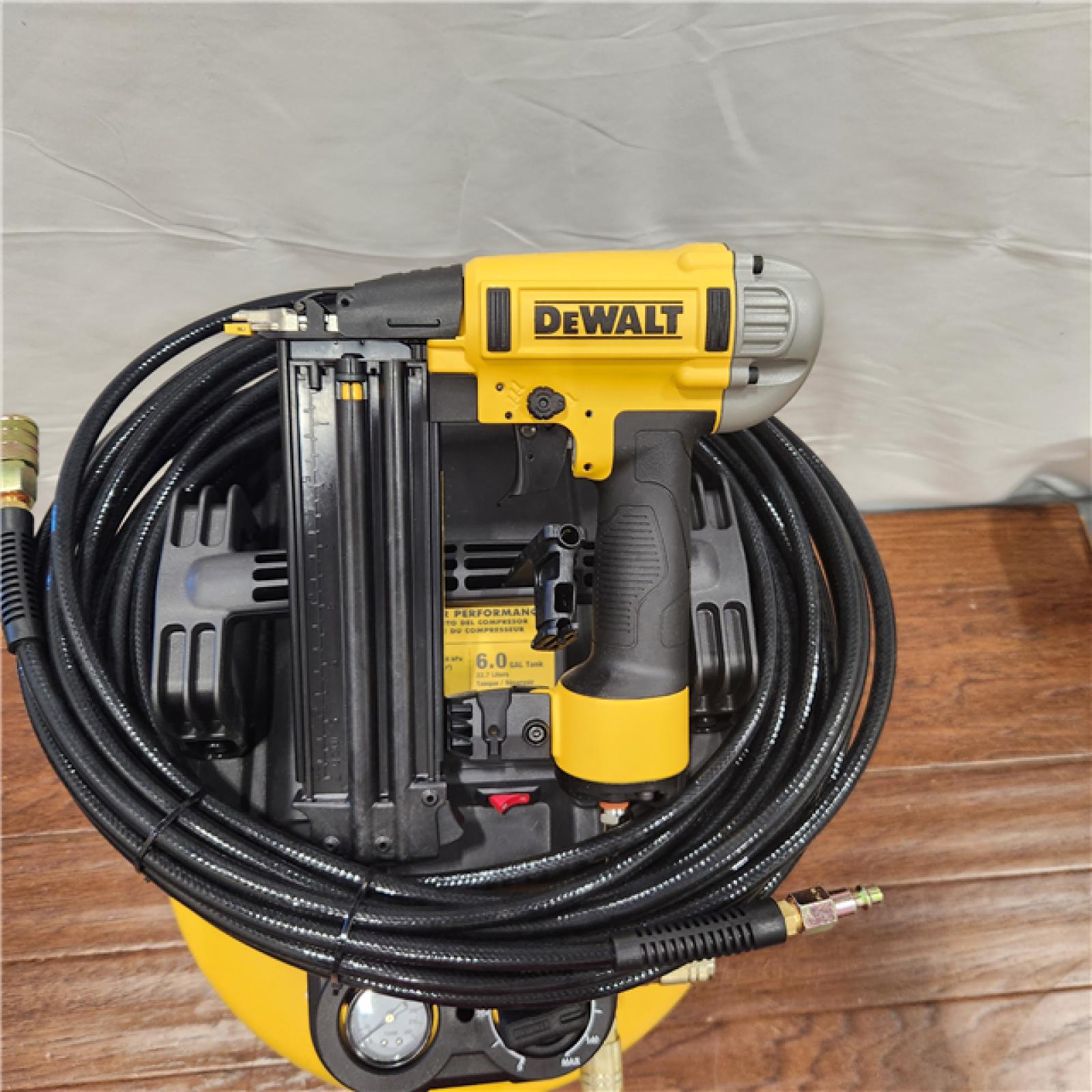 AS-IS 6 Gal. 18-Gauge Brad Nailer and Heavy-Duty Pancake Electric Air Compressor Combo Kit