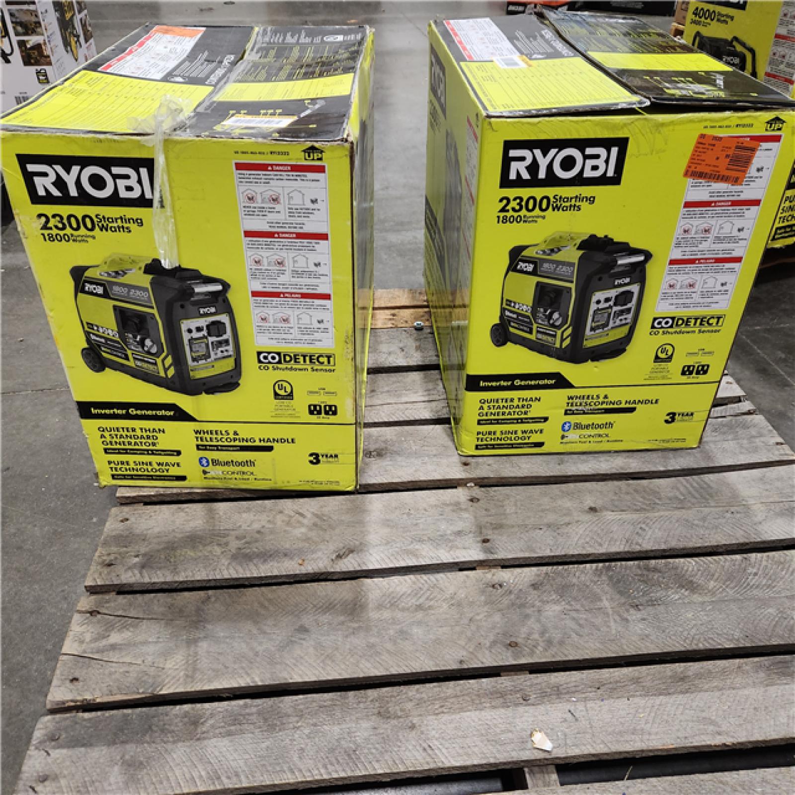 Dallas Location - As-Is RYOBI 2,300-Watt Gasoline Inverter Generator(Lot Of 2)