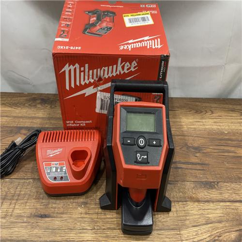 AS IS Milwaukee M12 12-Volt Lithium-Ion Cordless Compact Inflator Kit W/ 4.0Ah Battery & Charger