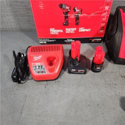 HOUSTON LOCATION - AS-IS Milwaukee 3497-22 12V Brushless Hammer Drill and Impact Driver Combo Kit