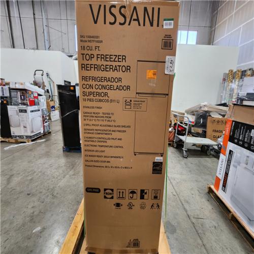 Phoenix Location NEW Vissani 18 cu. ft. Top Freezer Refrigerator in Stainless Steel Look