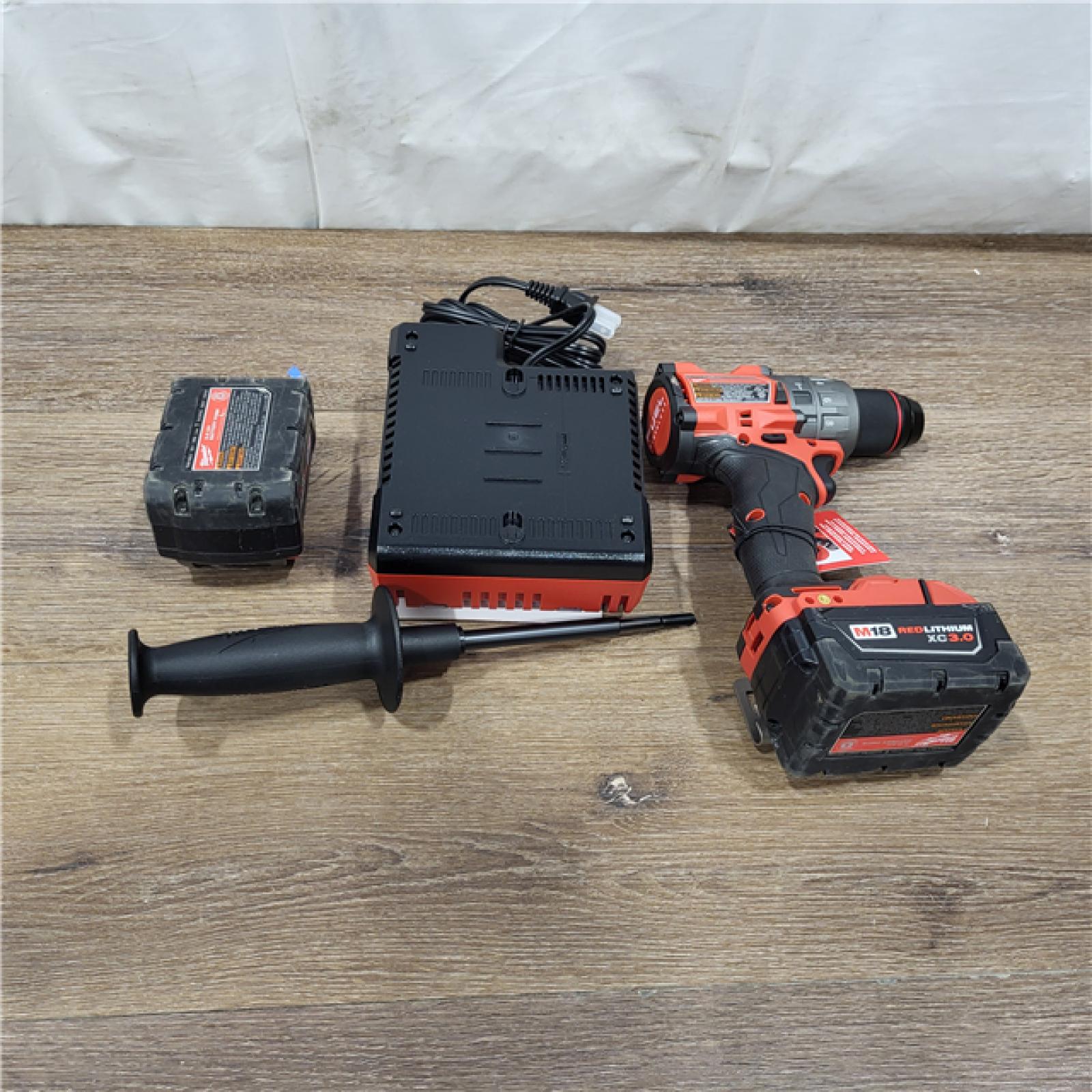 AS-ISMilwaukee 2904-22 Hammer Drill Driver Kit with Batteries  Charger & Tool Case  Red