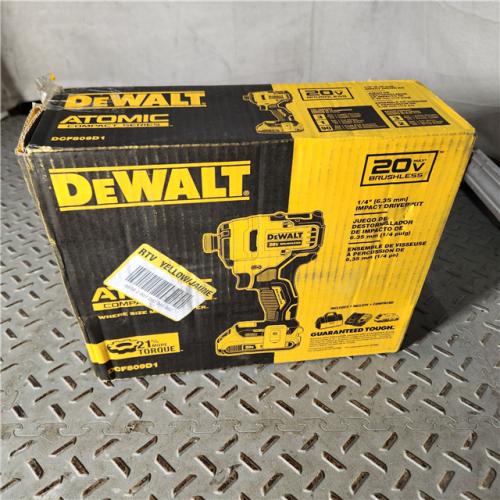 Houston location AS-IS DEWALT ATOMIC 20V MAX* Brushless Cordless Compact 1/4 in. Impact Driver Kit