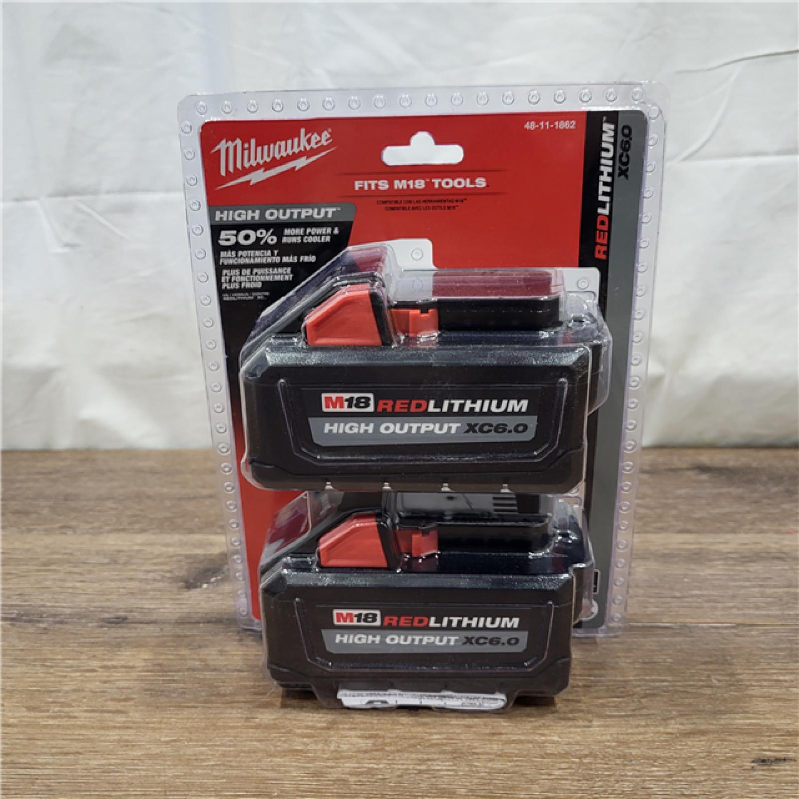 NEW! M18 18-Volt Lithium-Ion High Output 6.0Ah Battery Pack (2-Pack)