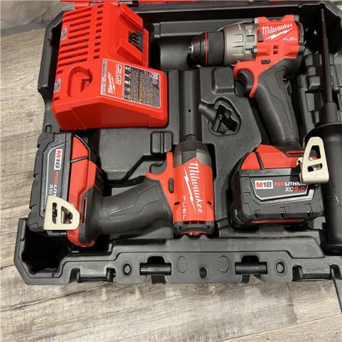 AS-IS Milwaukee M18 FUEL 18V Lithium-Ion Brushless Cordless Hammer Drill and Impact Driver Combo Kit (2-Tool) with 2 Batteries