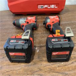 AS-ISMilwaukee M18 FUEL 18V Lithium-Ion Brushless Cordless Hammer Drill and Impact Driver Combo Kit (2-Tool) with 2 Batteries