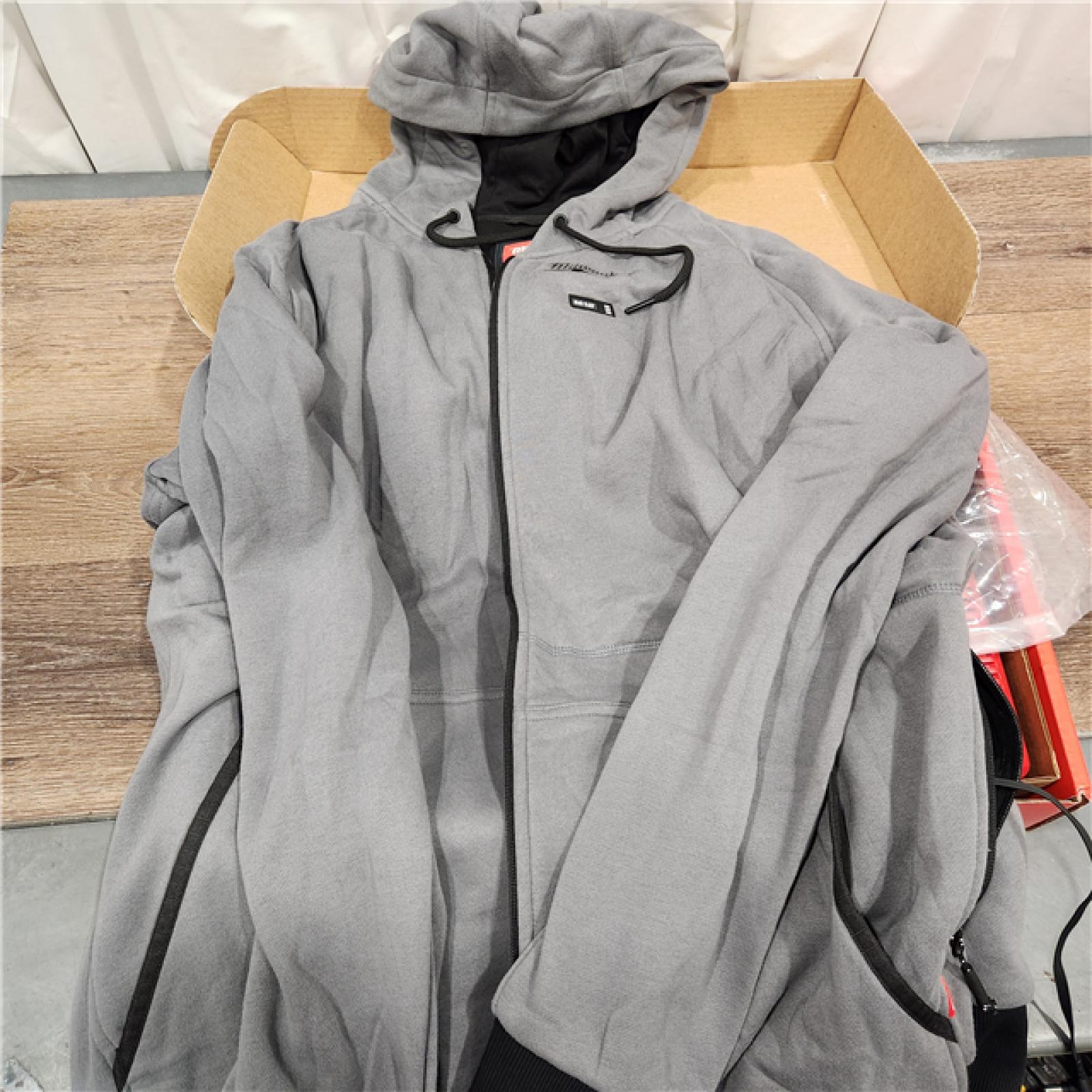 AS-IS Men's 3X-Large M12 12-Volt Lithium-Ion Cordless Gray Heated Jacket Hoodie Kit with (1) 2.0 Ah Battery and Charger