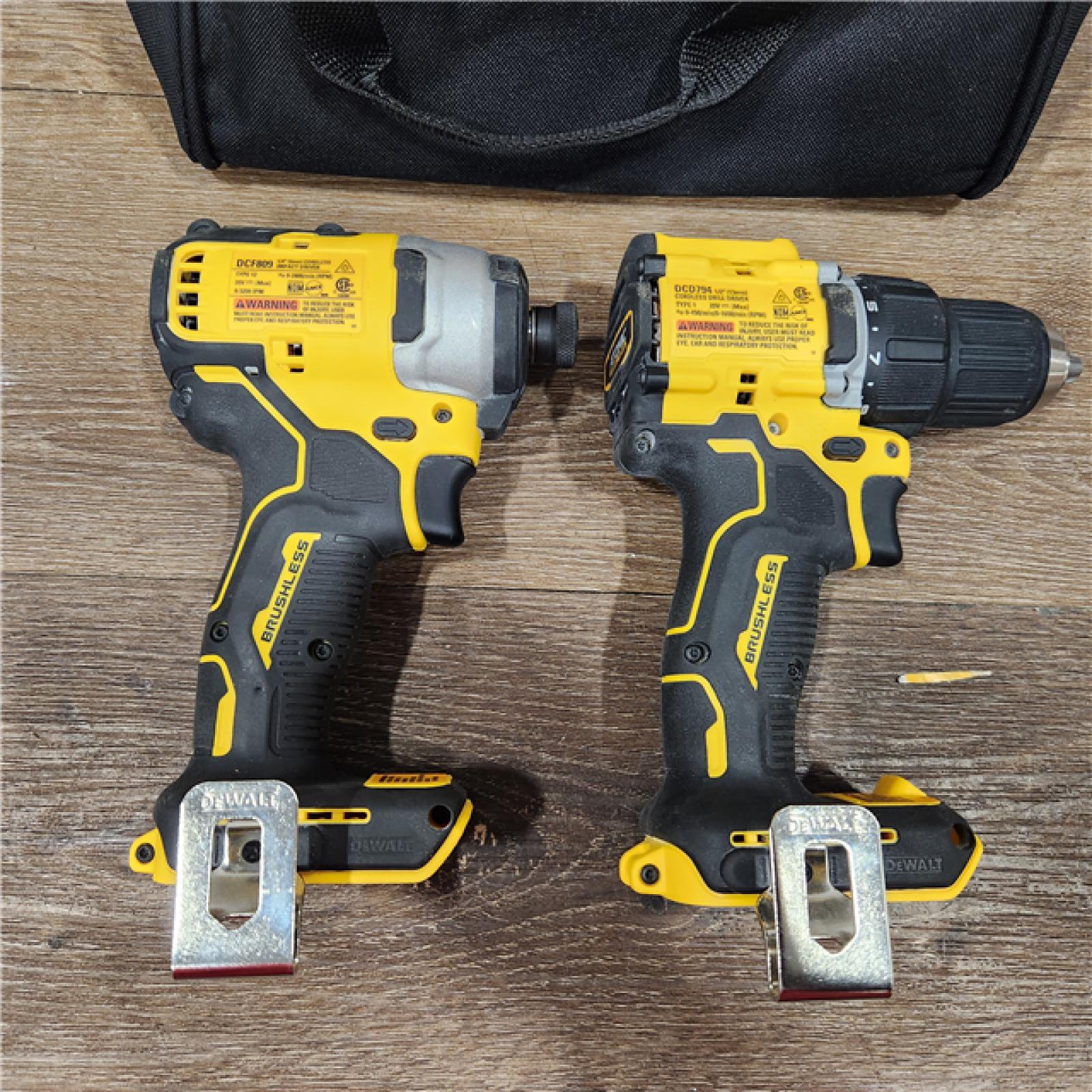 AS-IS ATOMIC 20-Volt Lithium-Ion Cordless Compact 1/2 in. Drill/Driver and 1/4 in. Impact Driver W/2Ah Battery, Charger & Bag