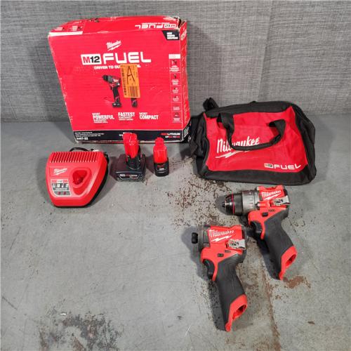 HOUSTON LOCATION - AS-IS Milwaukee 3497-22 12V Brushless Hammer Drill and Impact Driver Combo Kit