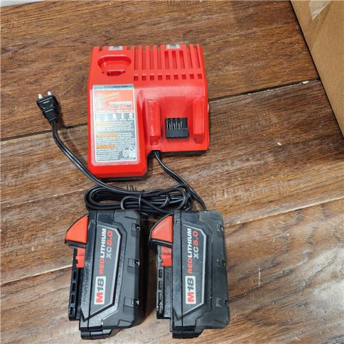 AS-IS Milwaukee M18 18-Volt Lithium-Ion XC Starter Kit with Two 5.0Ah Batteries / Charger (48-59-1852B) (2PACK)