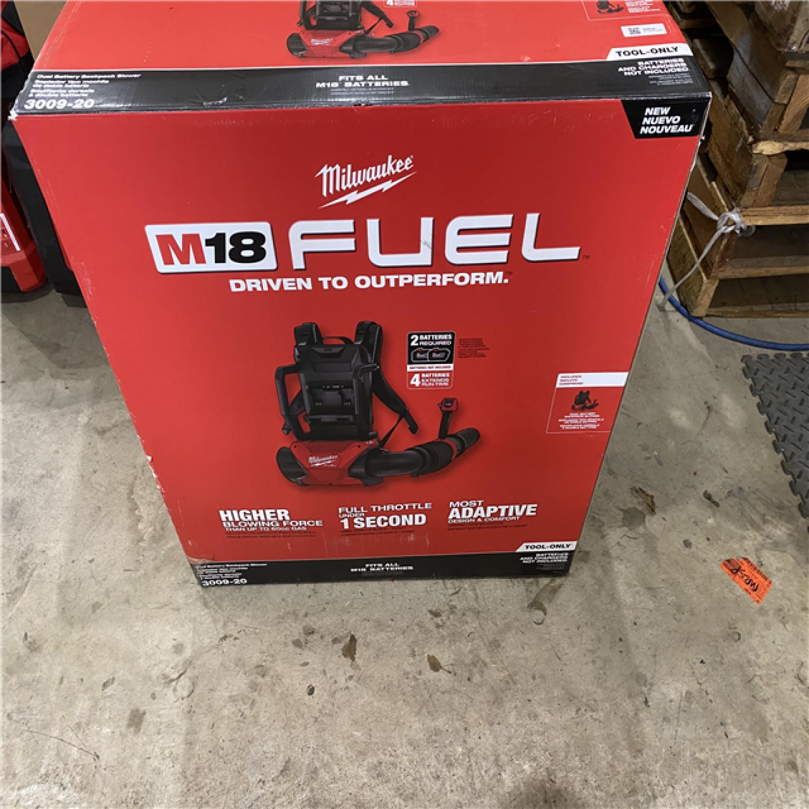 y)M18 Houston location AS-IS MILWAUKEE FUEL 155 MPH 650 CFM 18-Volt Lithium-Ion Brushless Cordless Dual Battery Backpack Blower (Tool Only)