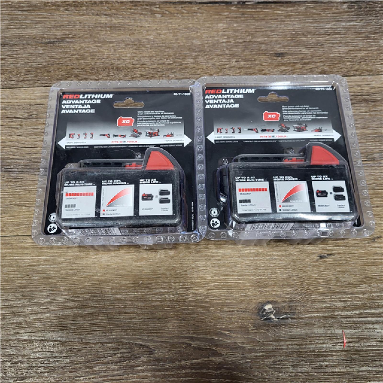 NEW! Milwaukee M18 18-Volt Lithium-Ion XC Extended Capacity 5.0Ah Battery Pack	 ( 2 PACK)