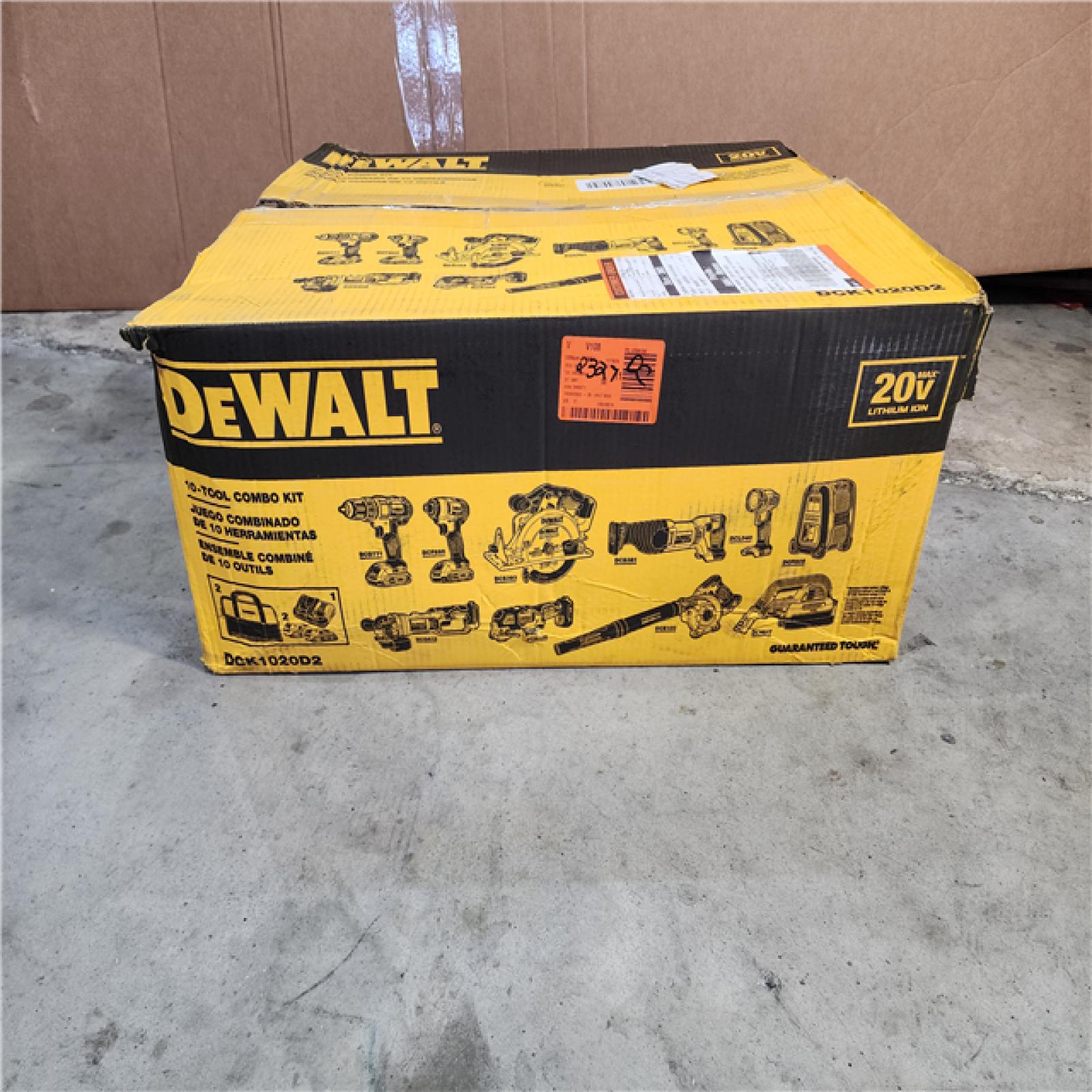 HOUSTON LOCATION - AS-IS (APPEARS LIKE NEW) DEWALT 20V MAX Cordless 10 Tool Combo Kit with (2) 20V 2.0Ah Batteries, Charger, and Bag