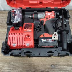 AS-IS Milwaukee 2904-22 Hammer Drill Driver Kit with Batteries  Charger & Tool Case  Red