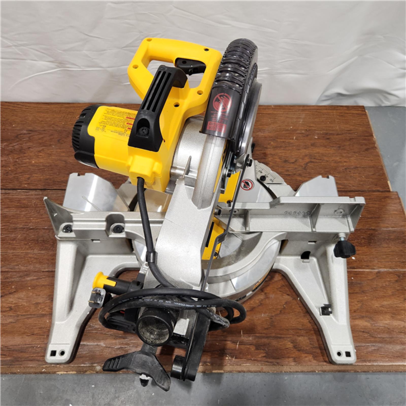 AS-IS DEWALT 15 Amp Corded 10 in. Compound Single Bevel Miter Saw