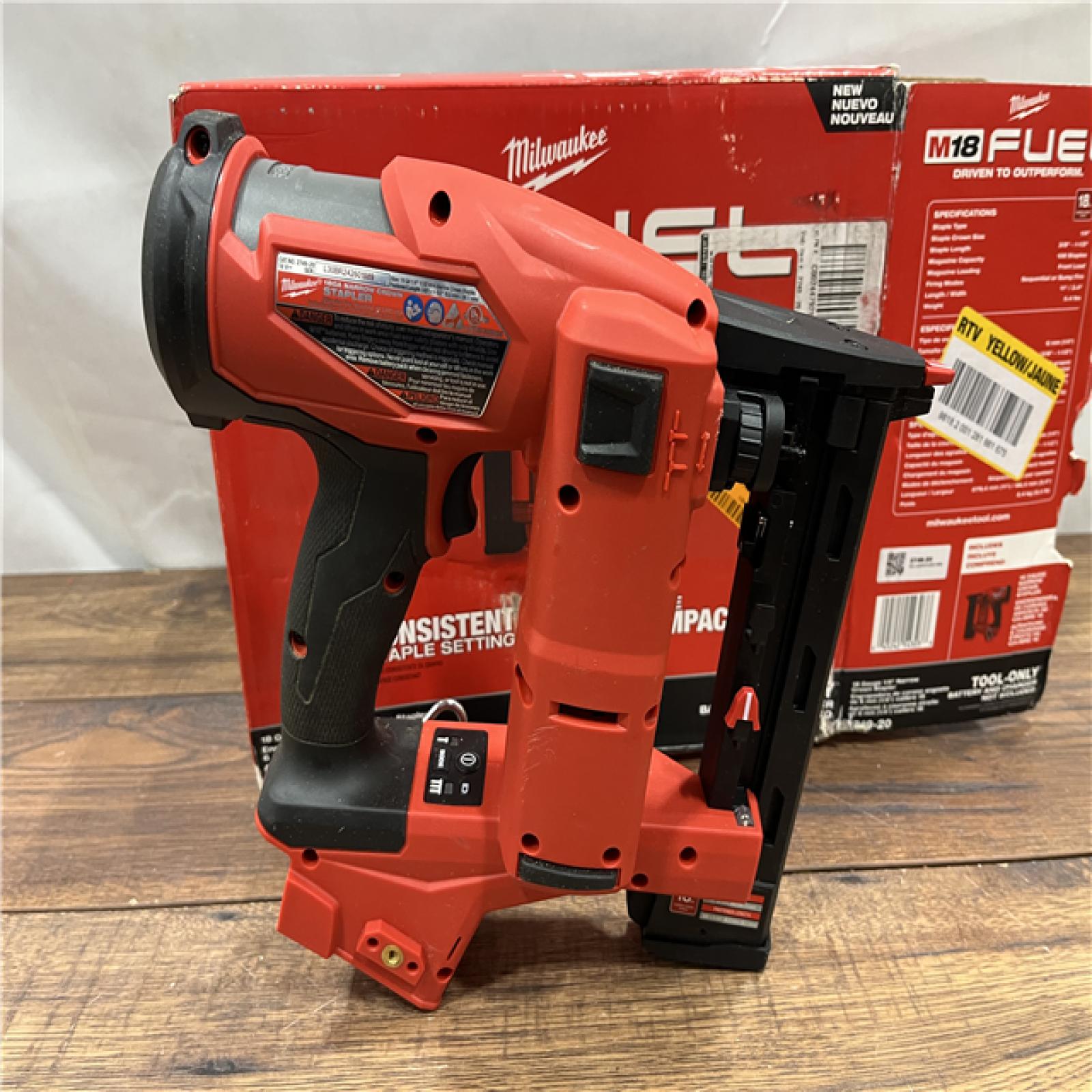 AS IS M18 FUEL 18-Volt Lithium-Ion Brushless Cordless 18-Gauge 1/4 in. Narrow Crown Stapler (Tool-Only)