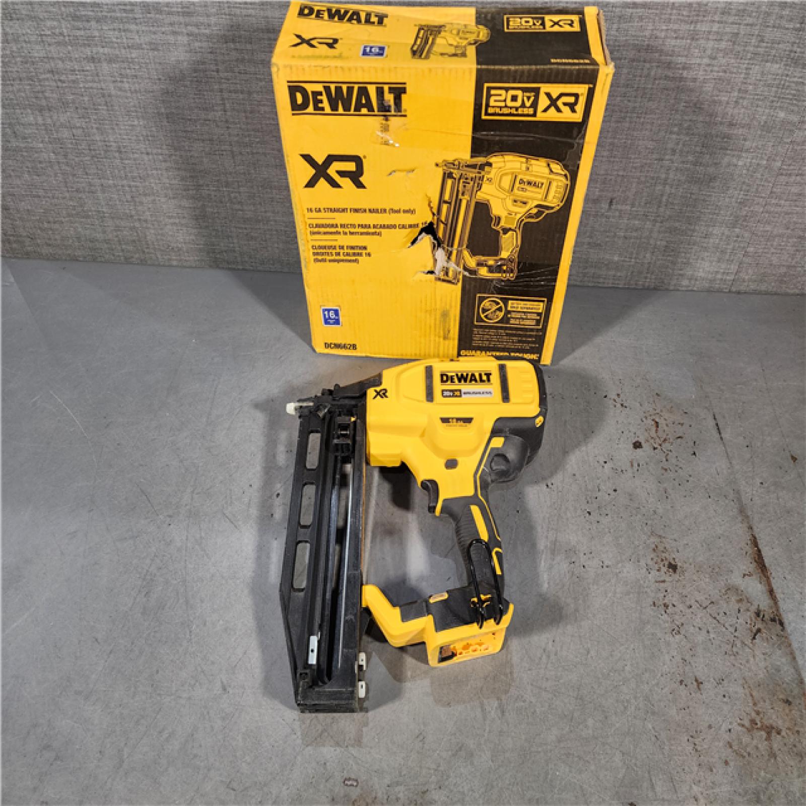 HOUSTON LOCATION - AS-IS DEWALT 20V MAX XR 16-Gauge Lithium-Ion Cordless Finish Nailer (Tool Only)