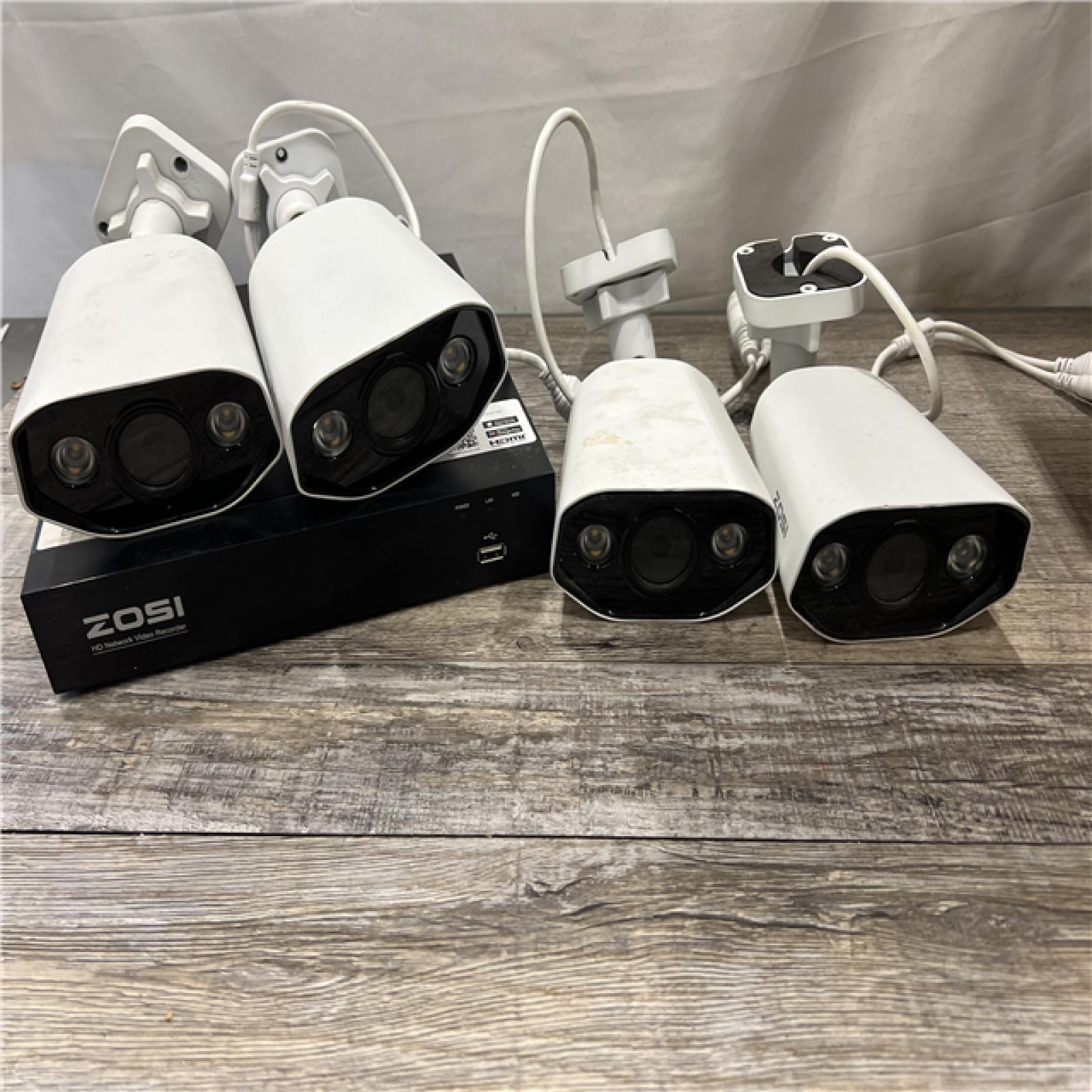 AS-IS ZOSI 8CH/16CH 4K 8MP POE Security Camera System H.265+ AI Detect Audio 4TB HDD