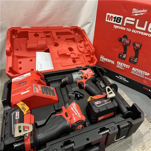 AS-IS MILWAUKEE M18 FUEL 18V Lithium-Ion Brushless Cordless Hammer Drill and Impact Driver Combo Kit (2-Tool) with 2 Batteries