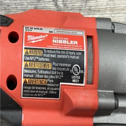 AS-IS Milwaukee M12 FUEL Brushless Cordless 16 Gauge Variable Speed Nibbler (Tool Only)