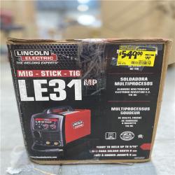 DALLAS LOCATION - Lincoln Electric 140 Amp LE31MP Multi-Process Stick/MIG/Flux-Core/TIG, 120V, Aluminum Welder with Spool Gun sold separately