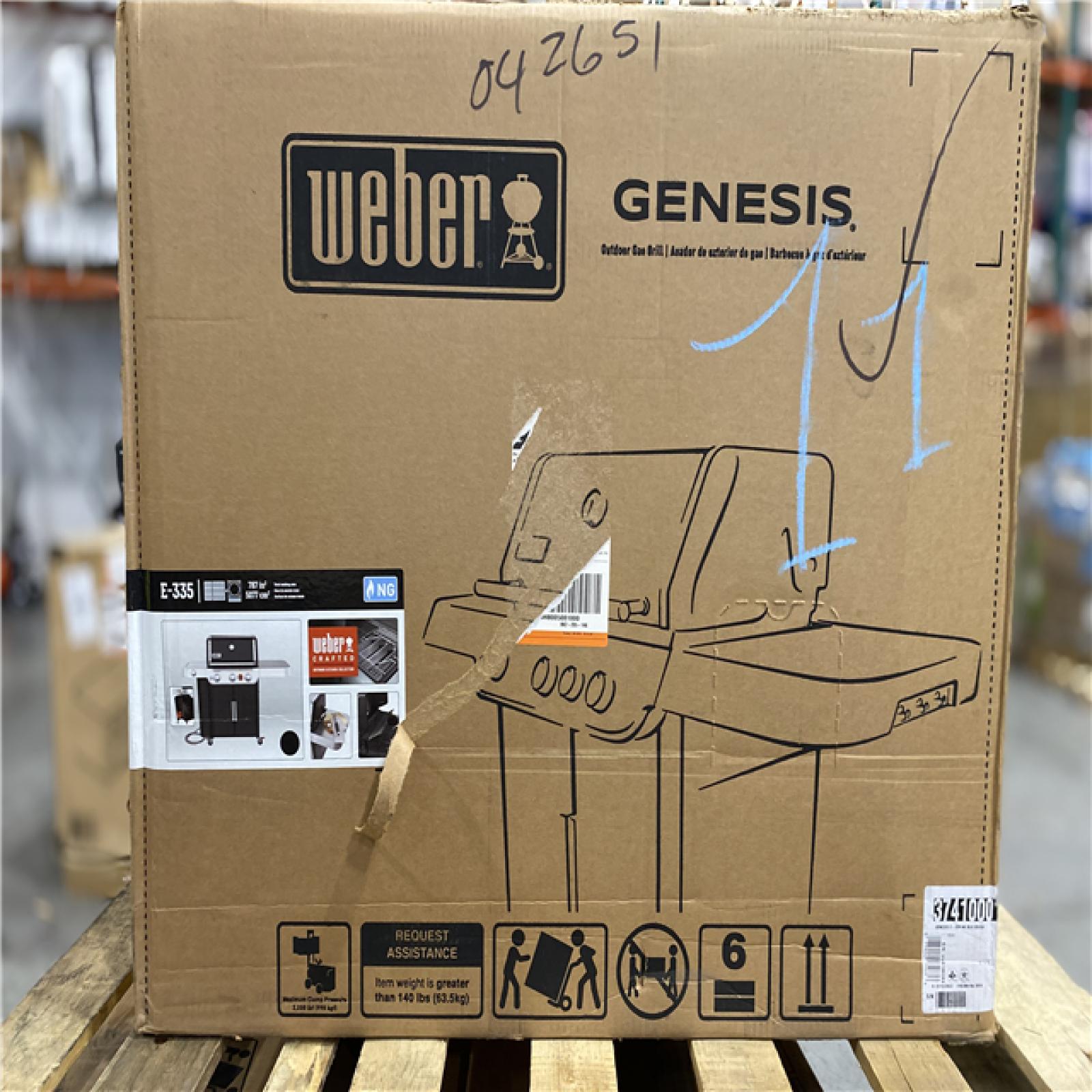 DALLAS LOCATION - Weber Genesis E-335 3-Burner Natural Gas Grill in Black with Side Burner