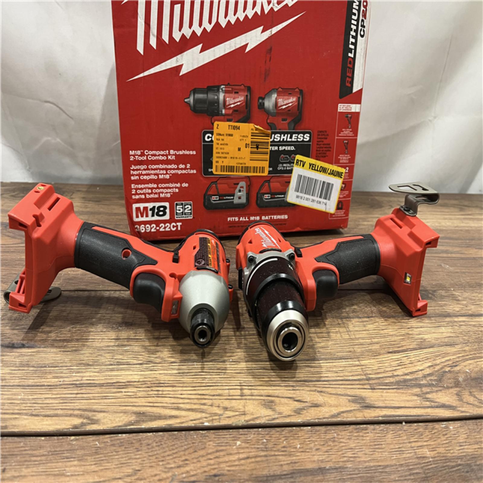 AS-IS Milwaukee M18 Compact Brushless 2-Tool Combo Kit