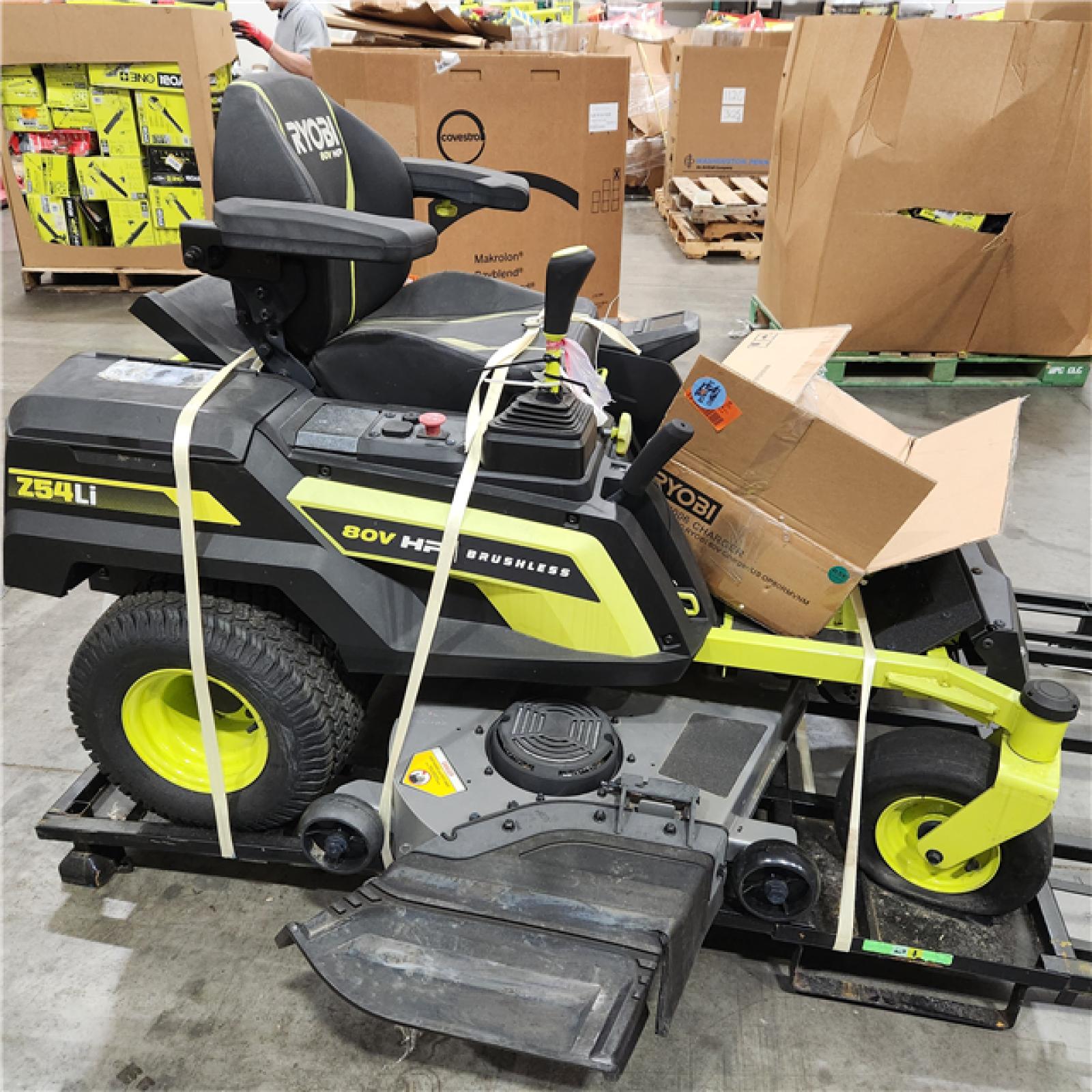 Dallas Location - As-Is  RYOBI 80V HP Brushless 54 in.Riding Mower 2) 80V Batteries Charger