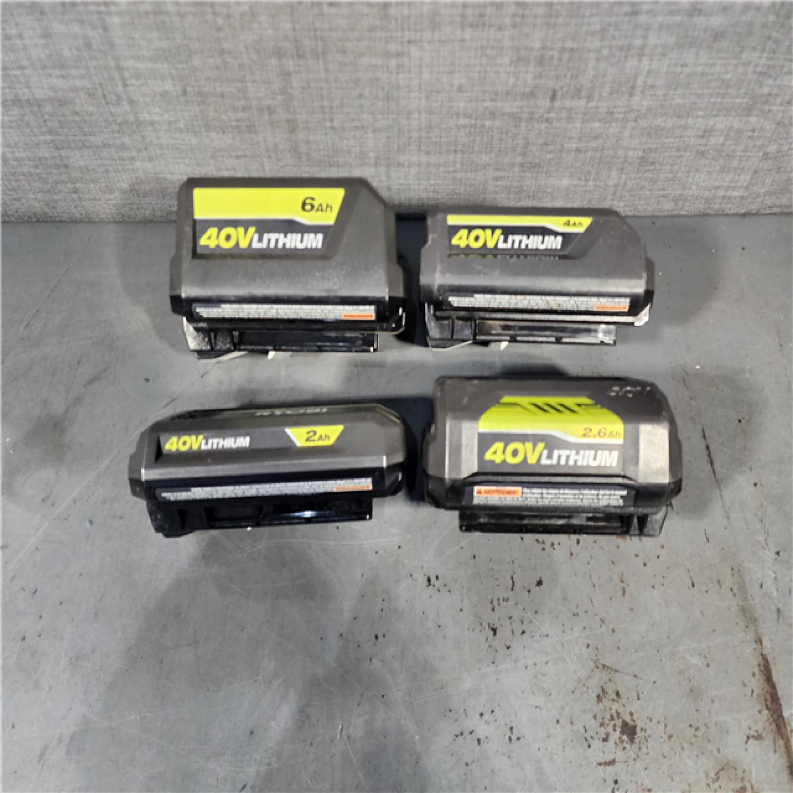 HOUSTON LOCATION - AS-IS RYOBI BATTERY PACK QTY - 16