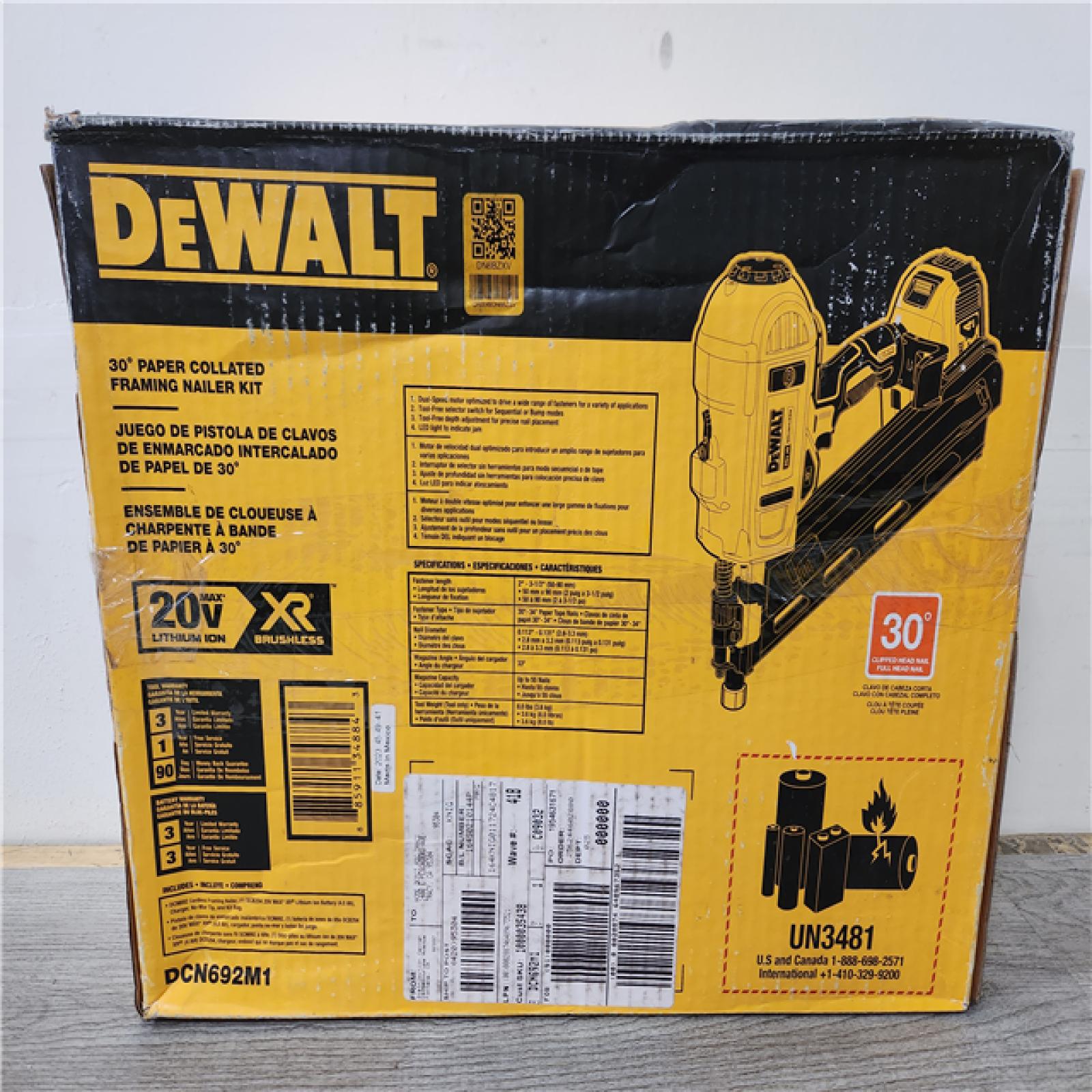 Phoenix Location DEWALT 20V MAX XR Lithium-Ion Cordless Brushless 2-Speed 30° Paper Collated Framing Nailer with 4.0Ah Battery and Charger